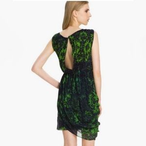 ALICE + OLIVIA Beckett Printed Silk Dress …